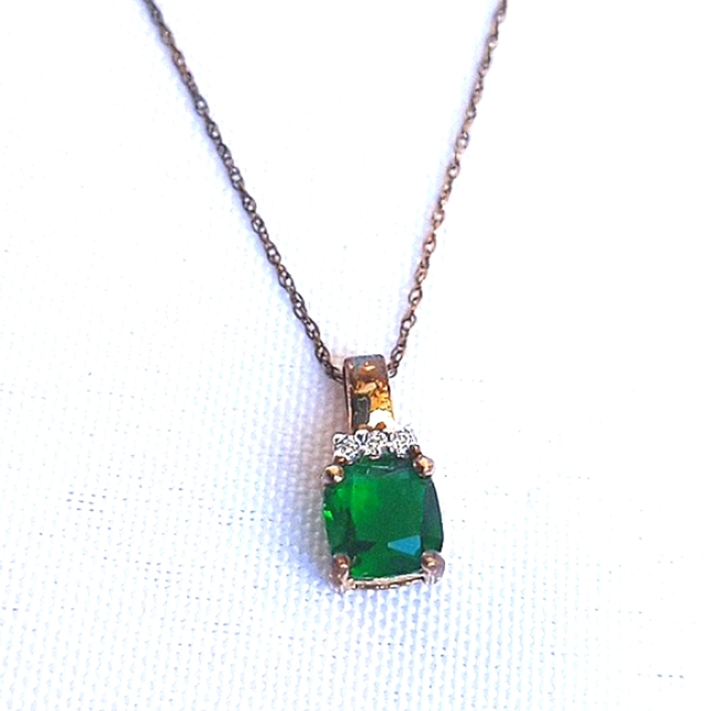 Simulated Emerald Pendant